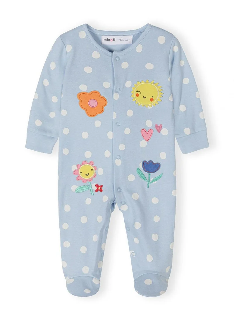 MINOTI Girls 3-pack cotton sleepsuits floral and polka dot pink 0-24 months